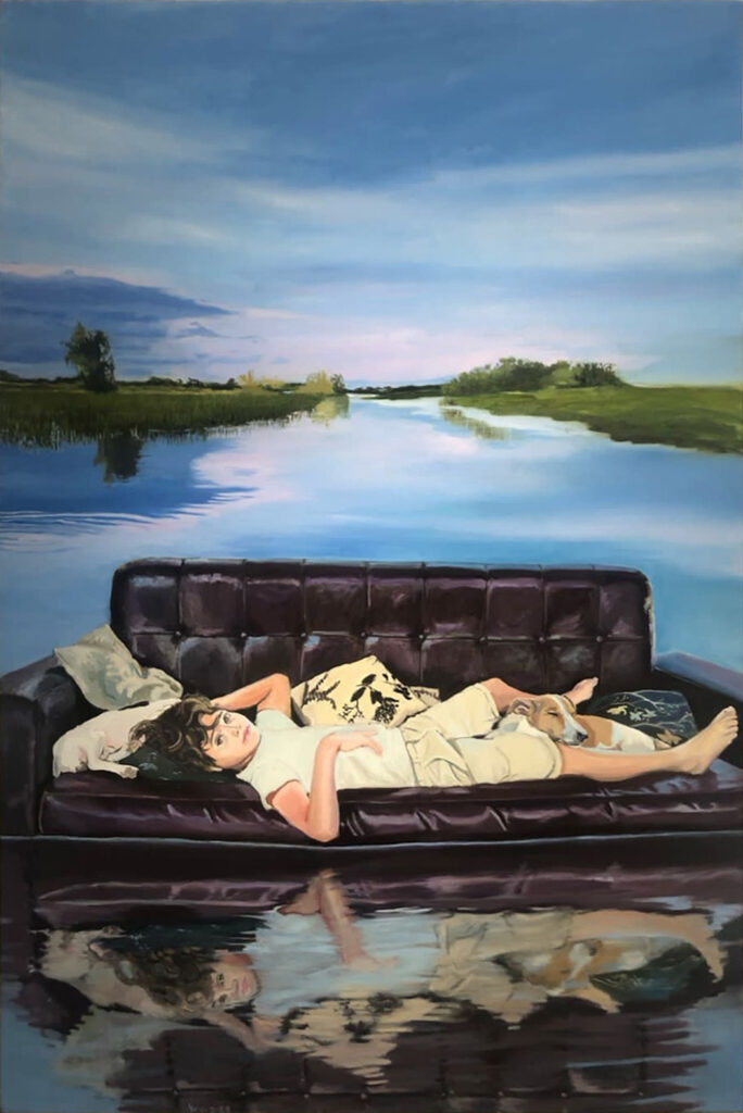 Silvana Nuovo, La otra orilla, 2023. Óleo sobre lienzo, 150 x 100 cm.