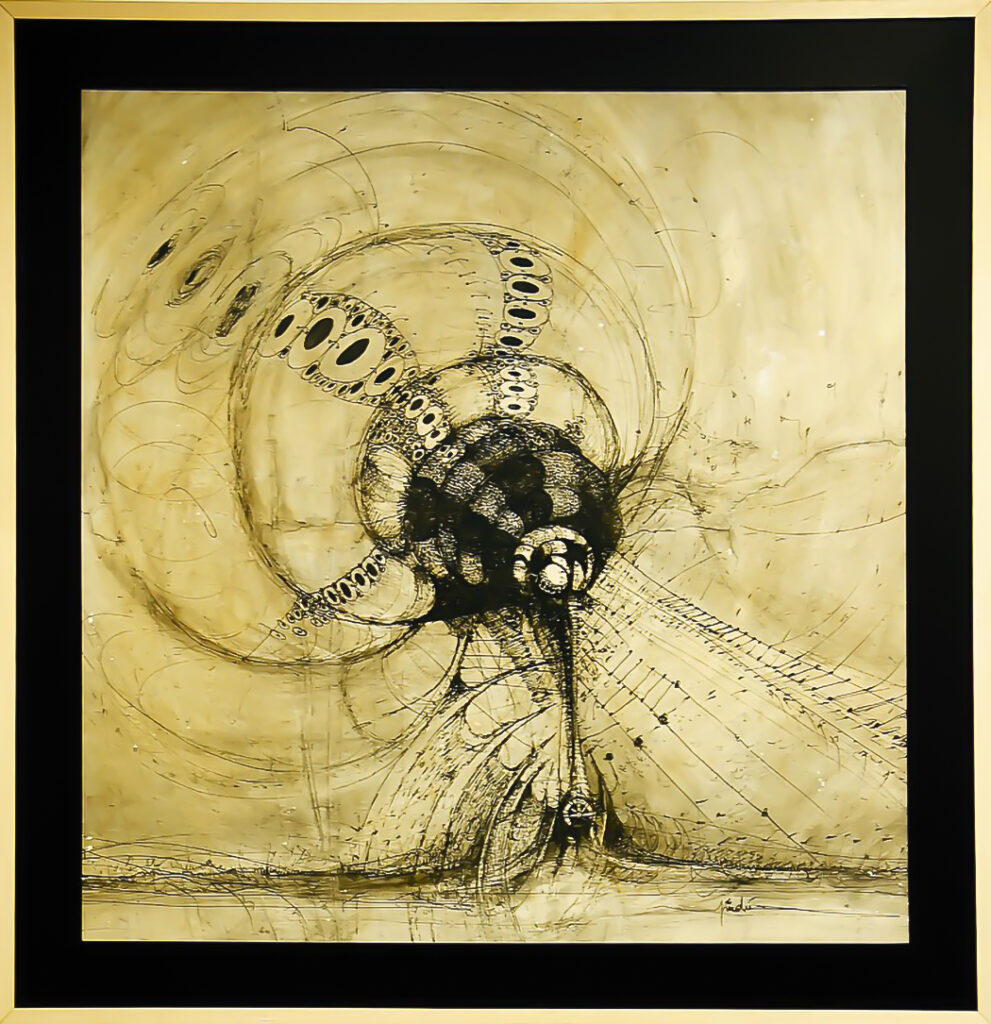 Jenaro Pindú, De Las máquinas, ca. 1960 Tinta sobre cartulina 90 x 85 cm © Fernando Franceschelli