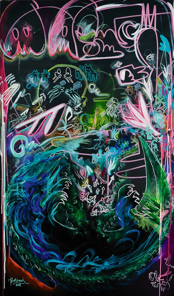 Sebastián Boesmi, Ovilis Uniusque Pastoris, 2019 Acrílico y óleo sobre lienzo 170 x 100 cm © Fernando Franceschelli