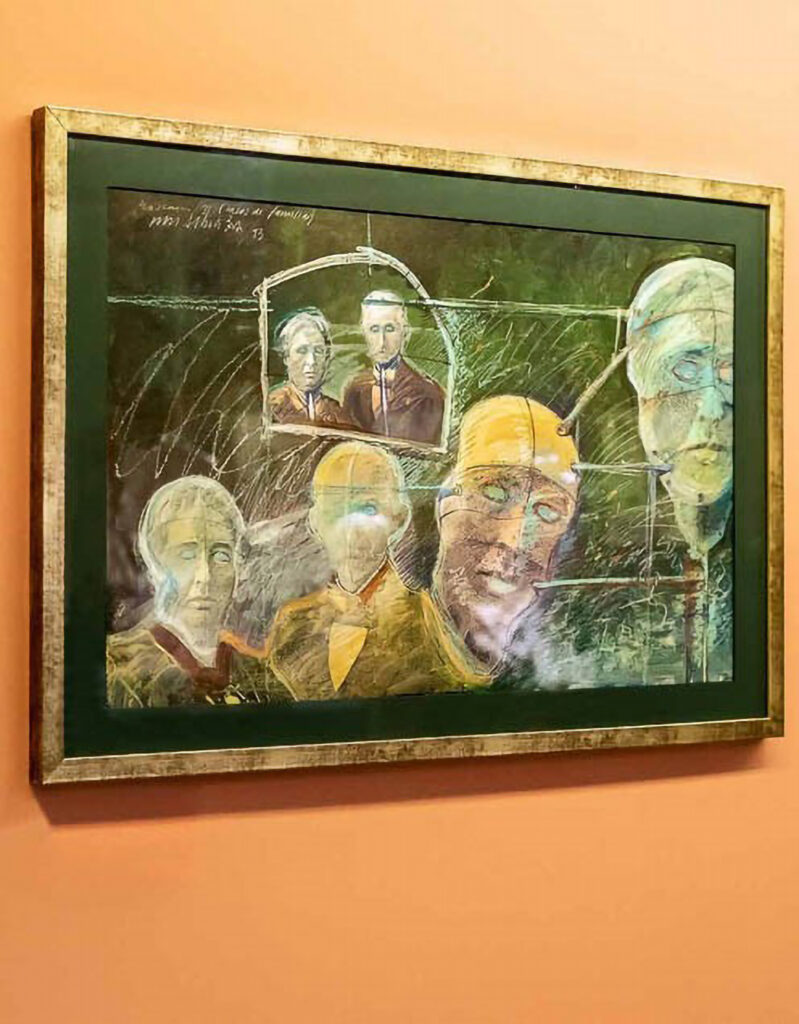 Luis Alberto Boh, Máscaras II (Lazos de familia), década de 1980 Técnica mixta 44 x 77 cm © Ana Ayala Fisher