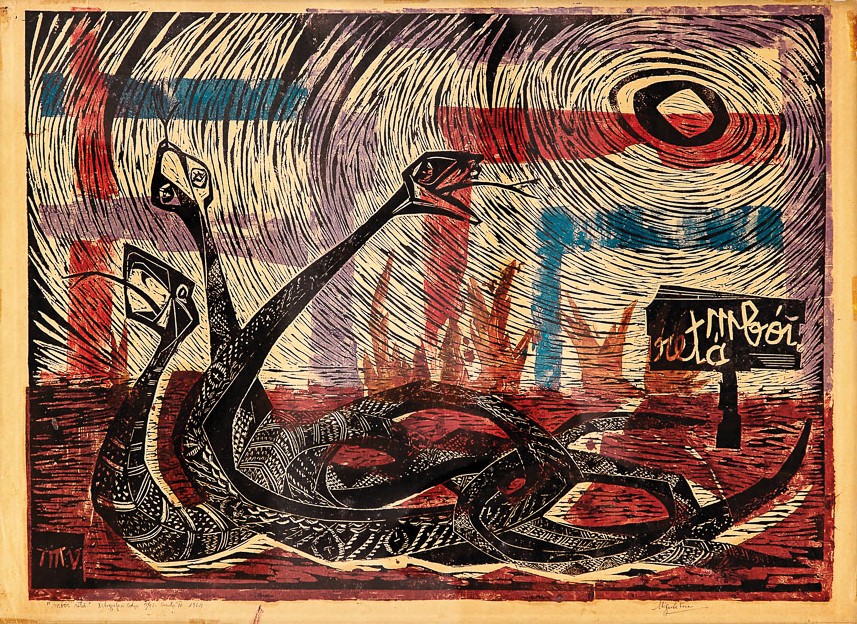  Mboí retâ, 1964 Xilografía. Edición 5/15 57 x 67 cm © Javier Medina Verdolini