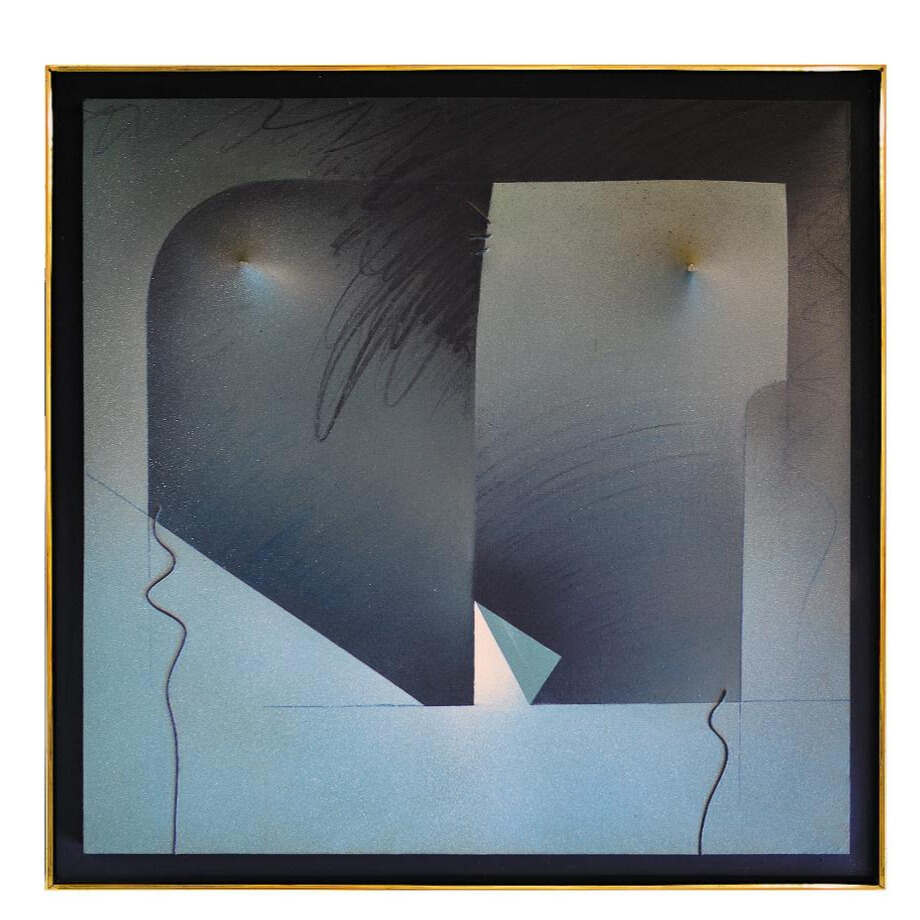 Osvaldo Salerno, Torso de pandorga medicea, 1980. Acrílico sobre tela tensada sobre puntas metálicas. 100 x 100 x 8 cm. Cortesía