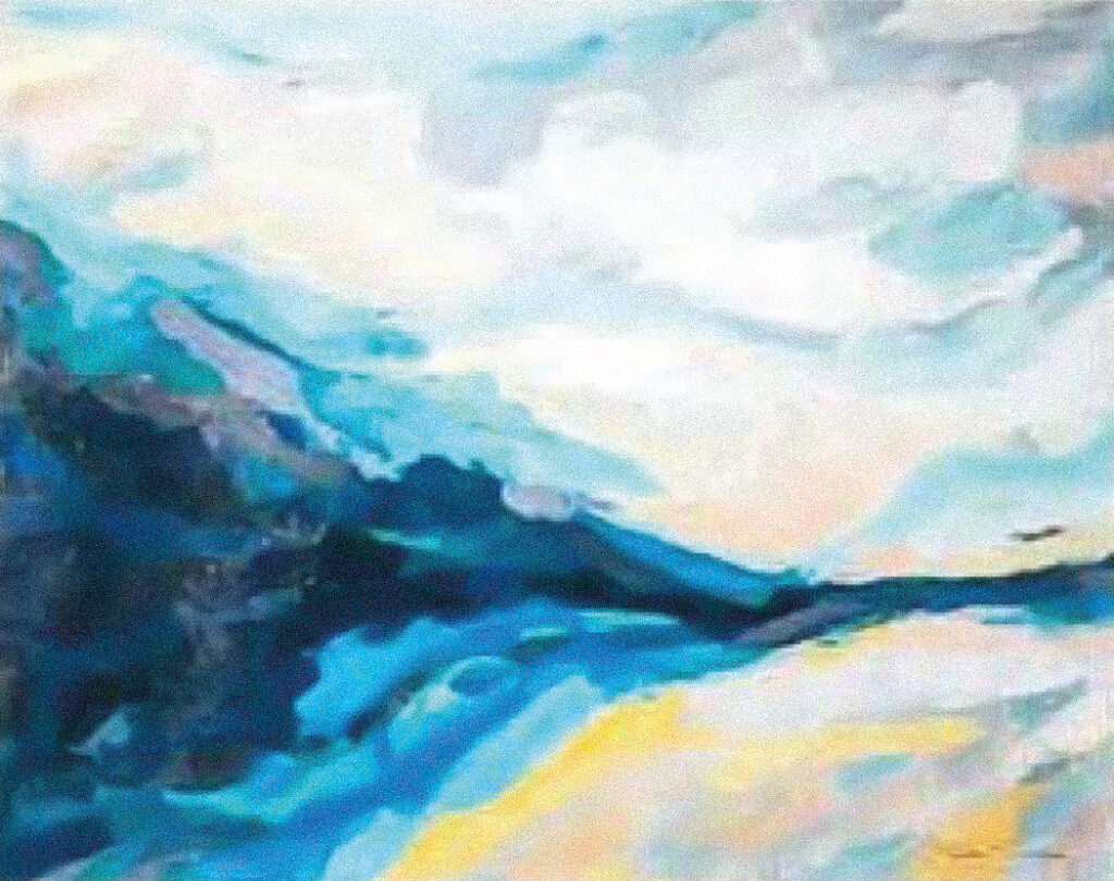 Paola Parcerisa, Pedazos de cielo, 2019 Acrílico sobre tela 69 x 87 cm Cortesía